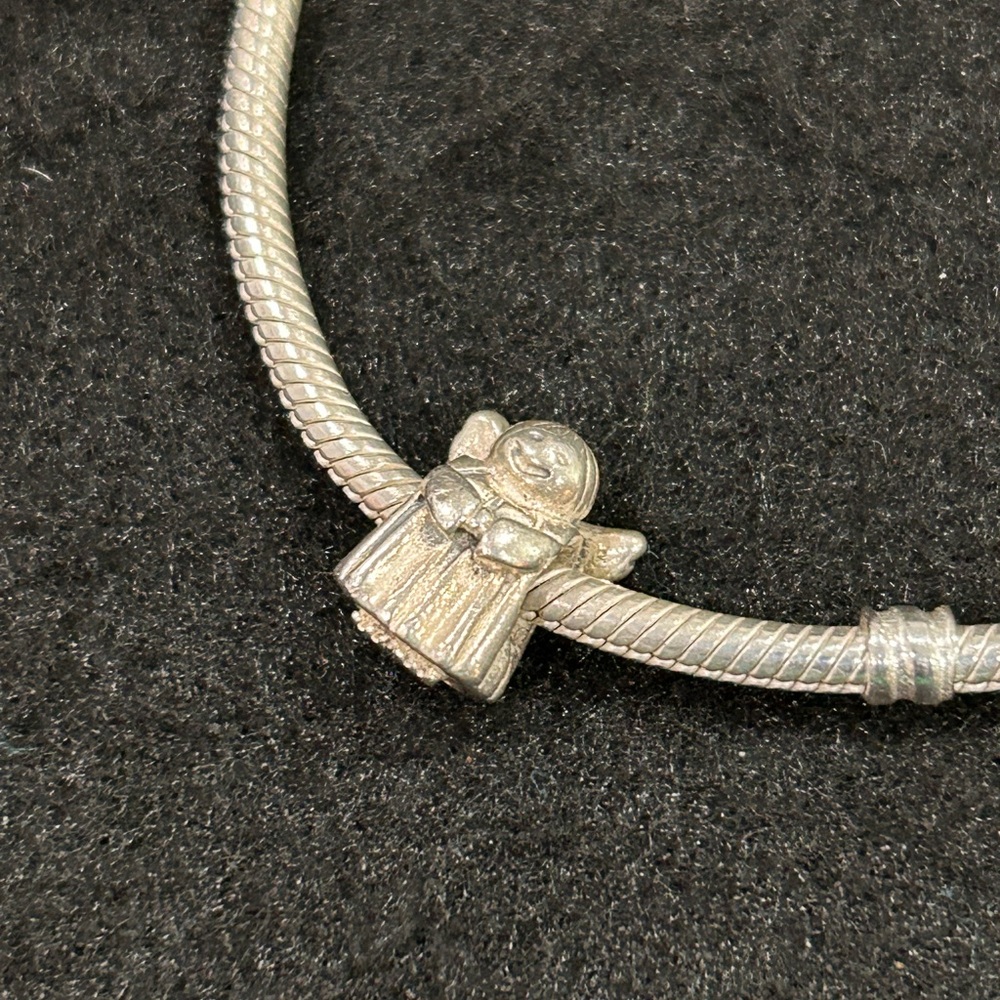 Pandora 925 ALE Bracelet w/ “Angel of Hope” Charm - Picture 2 of 6